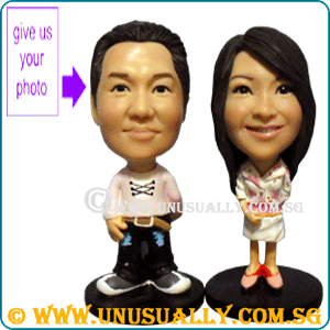 Custom 3D Key Ring Lovely Couple Mini Figurines